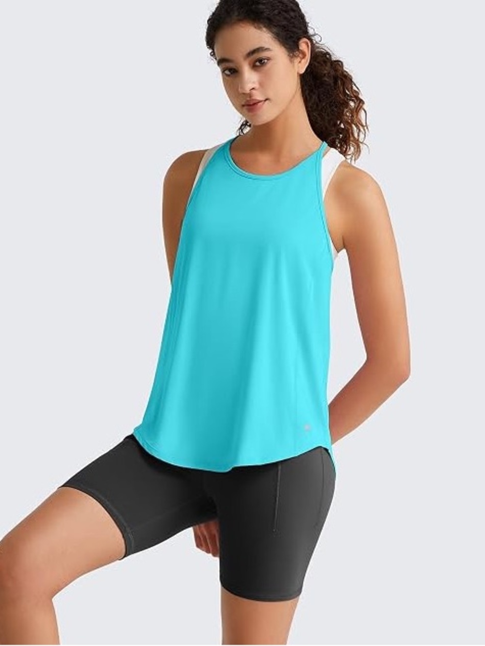 G4Free Workout Tank Top for Women Racerback Loose Fit Lightweight Tee Shirt Sz L